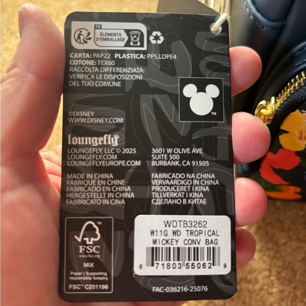 Aloha Mickey Disney Loungefly Convertible Limited Edition 1000 Bag - Picture 5 of 11